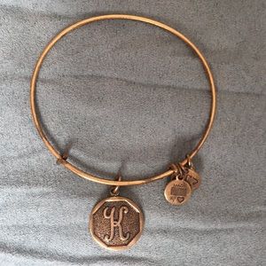 Alex and Ani Gold bracelet with K charm